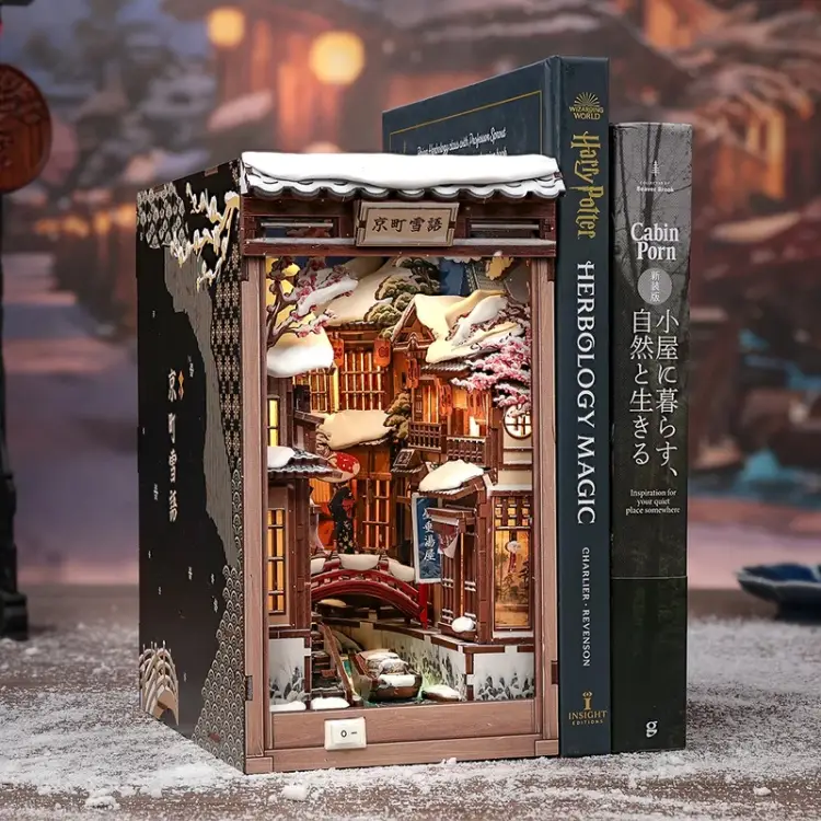 Cutebee - BOOK NOOK KIT - DIY - Kyoto Snow Whisper - 286pc + LED Light