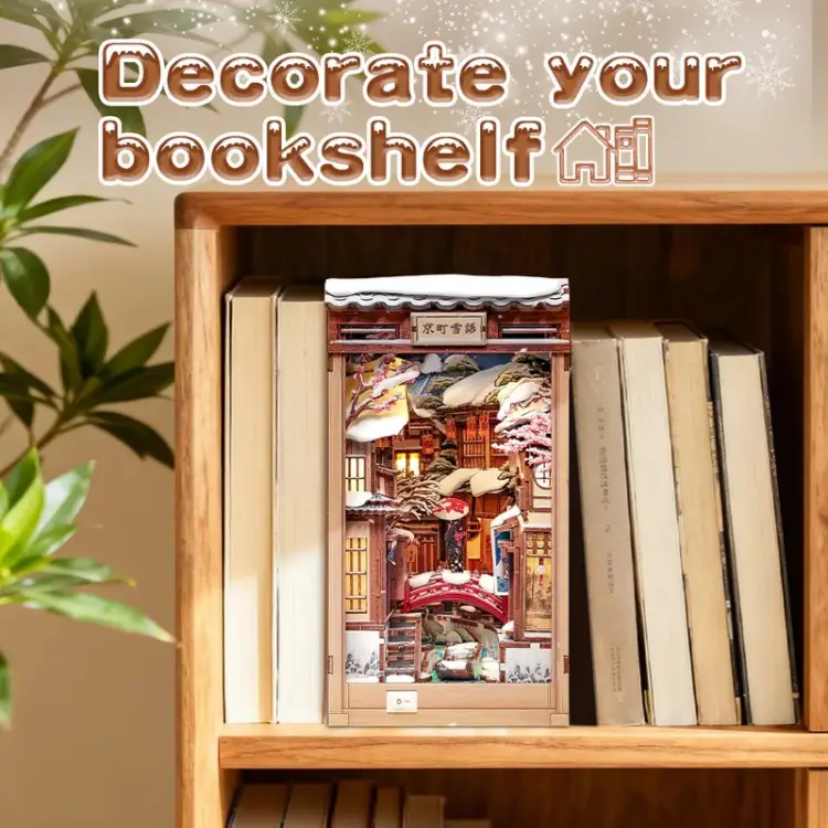 Cutebee - BOOK NOOK KIT - DIY - Kyoto Snow Whisper - 286pc + LED Light