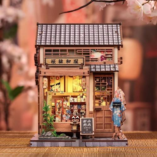 Cutebee - BOOK NOOK KIT - DIY - Sakura O Kimono Shop - 235pc + LED Light