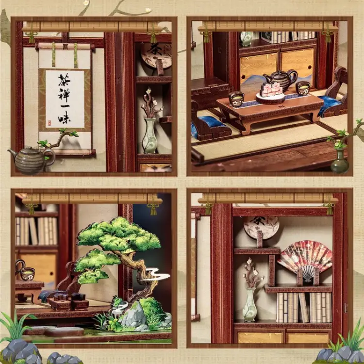 Cutebee - BOOK NOOK KIT - DIY - Kirishima Cha-an - 145pc + LED Light