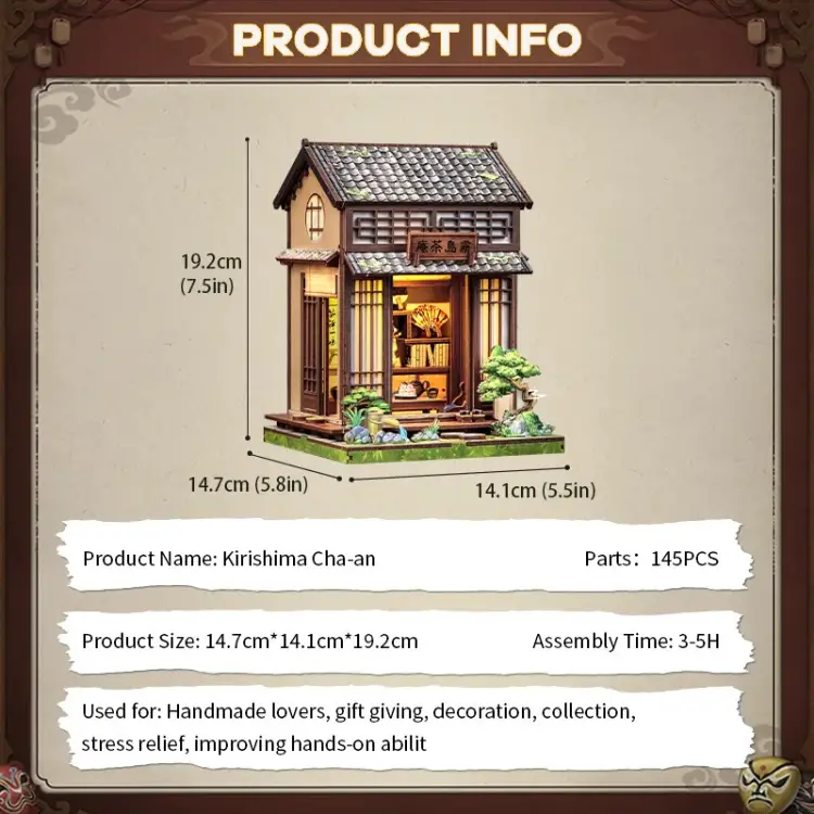 Cutebee - BOOK NOOK KIT - DIY - Kirishima Cha-an - 145pc + LED Light
