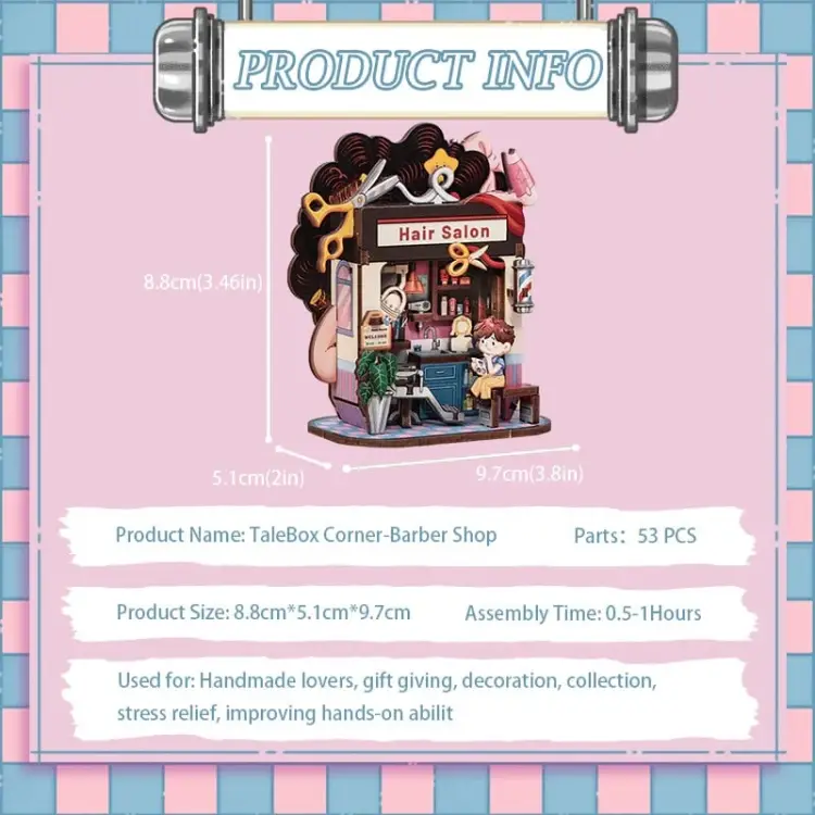 Cutebee - TALEBOX CORNER - Mini House Kit - Hair Salon - 53pc