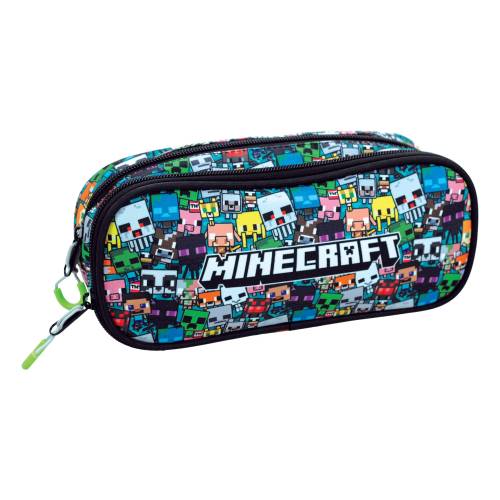 ITotal - MINECRAFT - Pencil Case Oval with 2 Zippers