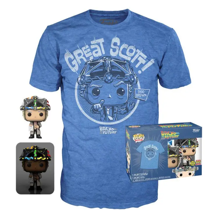 Funko Pop! & Tee Back To The Future Doc With Helmet GITD #959