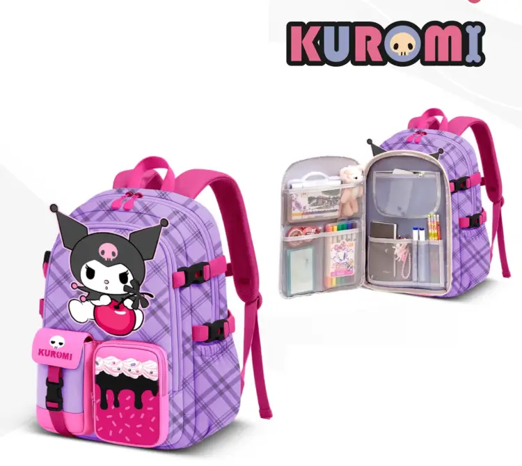 KUROMI - wiśniowy - Plecak / Torba Hello Kitty - Kuromi 40x27x15cm