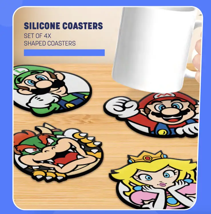Paladone - SUPER MARIO - Set of 4 Silicone Coasters