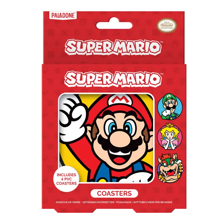 Paladone - SUPER MARIO - Set of 4 Silicone Coasters